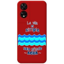 Funda Silicona Líquida Roja para TCL 505 diseño Agua Dibujos