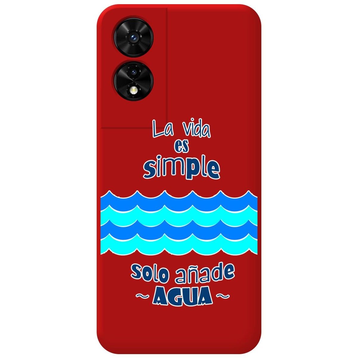 Funda Silicona Líquida Roja para TCL 505 diseño Agua Dibujos