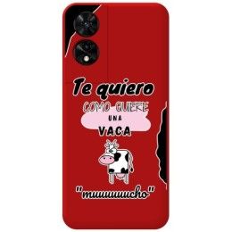 Funda Silicona Líquida Roja para TCL 505 diseño Vaca Dibujos