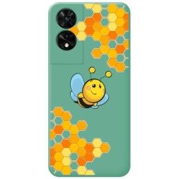 Funda Silicona Líquida Verde para TCL 505 diseño Abeja Dibujos