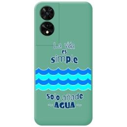 Funda Silicona Líquida Verde para TCL 505 diseño Agua Dibujos