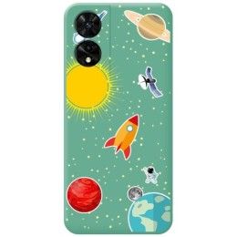 Funda Silicona Líquida Verde para TCL 505 diseño Espacio Dibujos