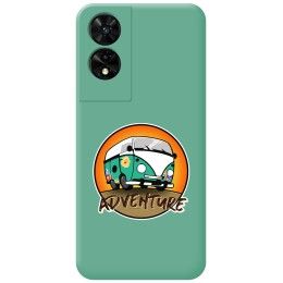 Funda Silicona Líquida Verde para TCL 505 diseño Adventure Dibujos