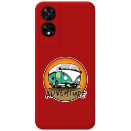 Funda Silicona Líquida Roja para TCL 505 diseño Adventure Dibujos