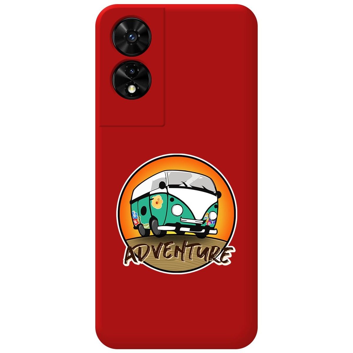 Funda Silicona Líquida Roja para TCL 505 diseño Adventure Dibujos