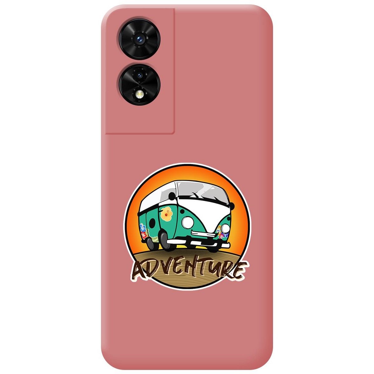 Funda Silicona Líquida Rosa para TCL 505 diseño Adventure Dibujos