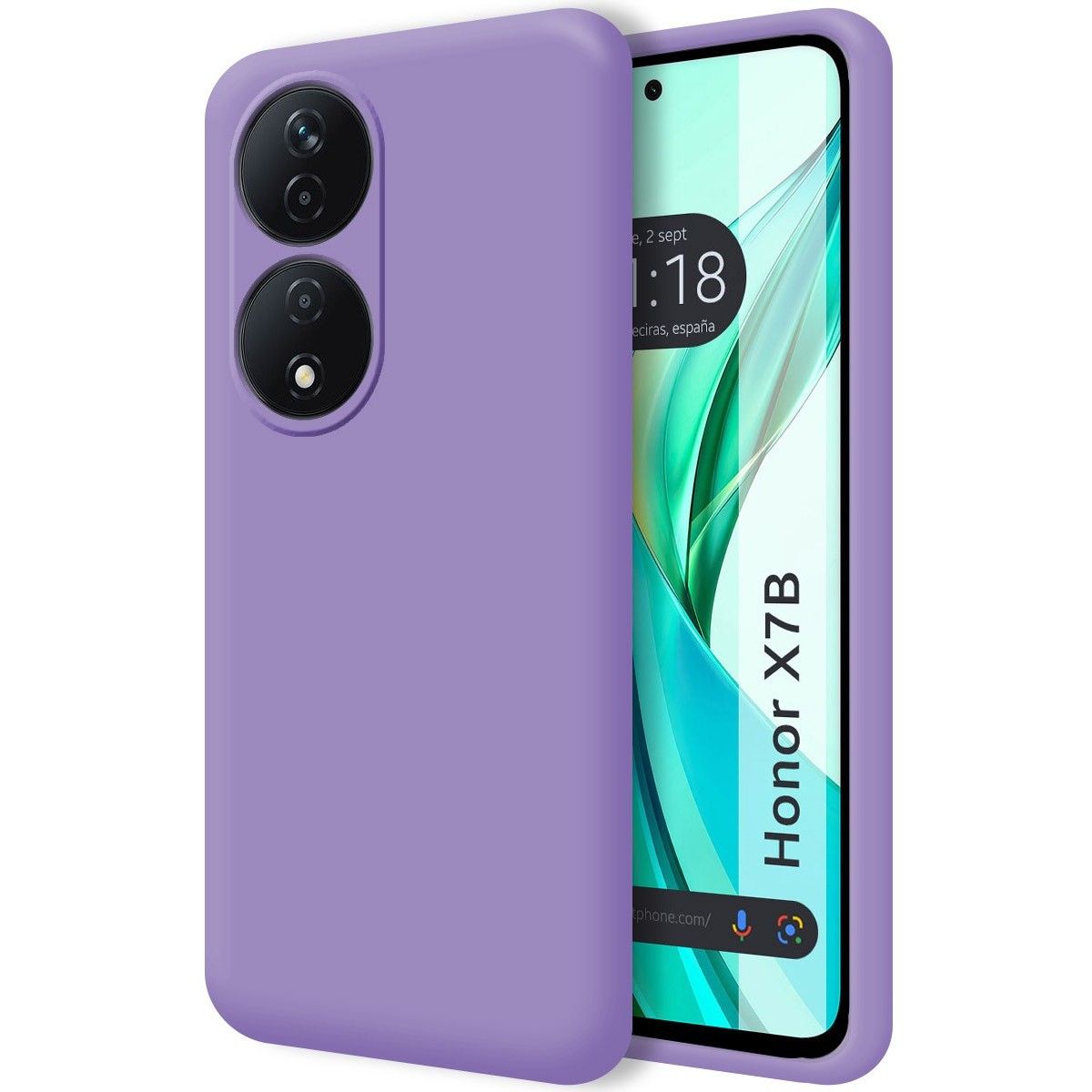 Funda Silicona Líquida Ultra Suave para Huawei Honor X7b color Morada