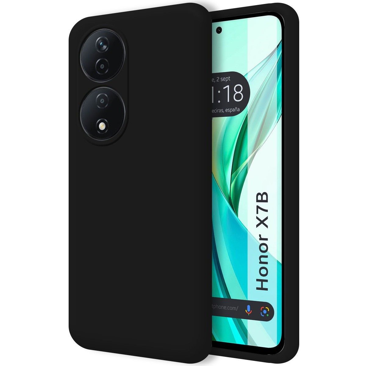 Funda Silicona Líquida Ultra Suave para Huawei Honor 90 Smart 5G color Negra