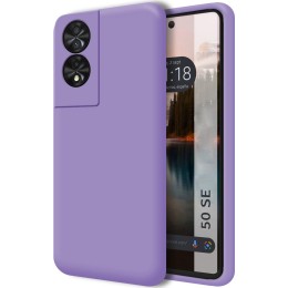 Funda Silicona Líquida Ultra Suave para TCL 50 SE color Morada