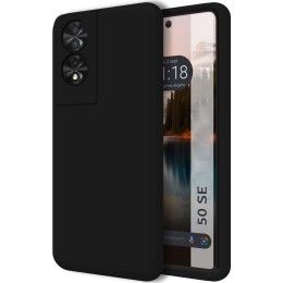 Funda Silicona Líquida Ultra Suave para TCL 50 SE color Negra