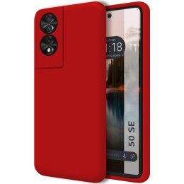 Funda Silicona Líquida Ultra Suave para TCL 50 SE color Roja