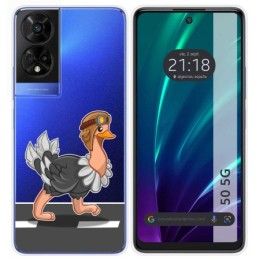 Funda Silicona Transparente para TCL 50 5G diseño Avestruz Dibujos