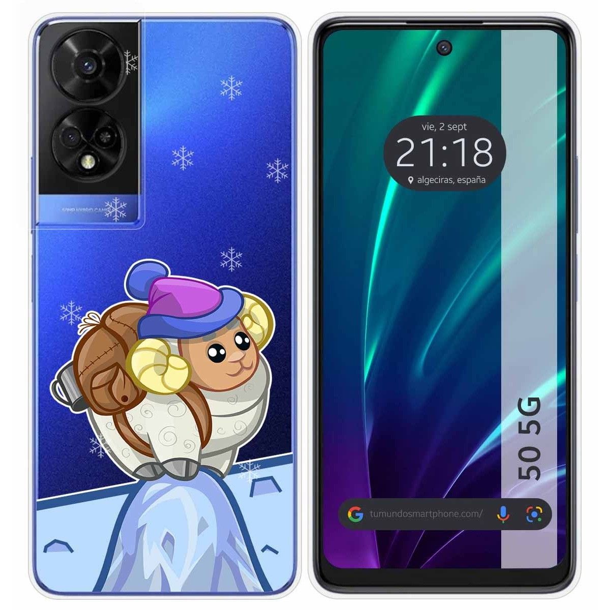 Funda Silicona Transparente para TCL 50 5G diseño Cabra Dibujos