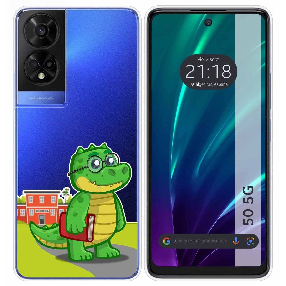 Funda Silicona Transparente para TCL 50 5G diseño Coco Dibujos