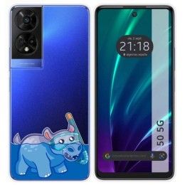 Funda Silicona Transparente para TCL 50 5G diseño Hipo Dibujos