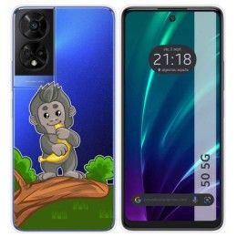 Funda Silicona Transparente para TCL 50 5G diseño Mono Dibujos