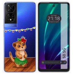 Funda Silicona Transparente para TCL 50 5G diseño Suricata Dibujos