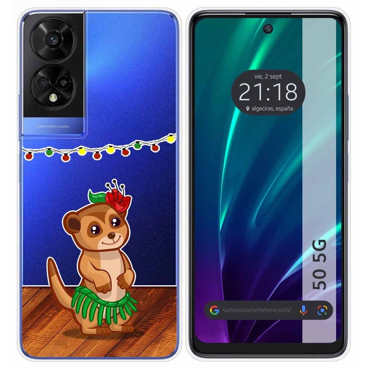 Funda Silicona Transparente para TCL 50 5G diseño Suricata Dibujos