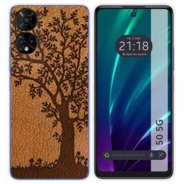 Funda Silicona para TCL 50 5G diseño Cuero 03 Dibujos