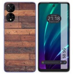 Funda Silicona para TCL 50 5G diseño Madera 03 Dibujos