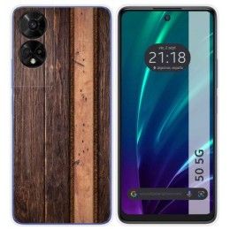 Funda Silicona para TCL 50 5G diseño Madera 05 Dibujos