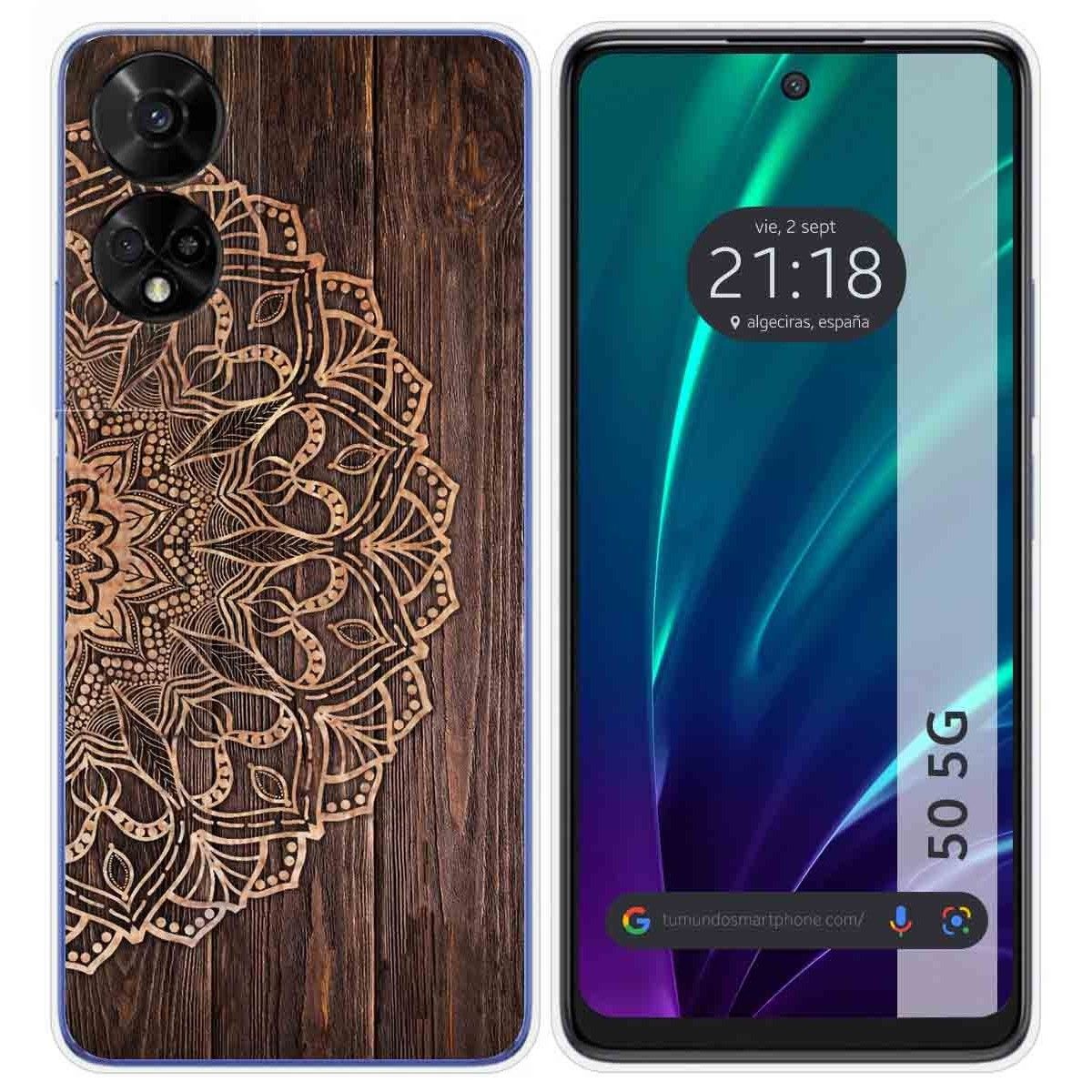 Funda Silicona para TCL 50 5G diseño Madera 06 Dibujos