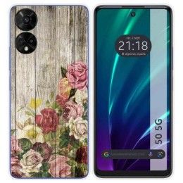 Funda Silicona para TCL 50 5G diseño Madera 08 Dibujos