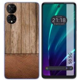 Funda Silicona para TCL 50 5G diseño Madera 09 Dibujos