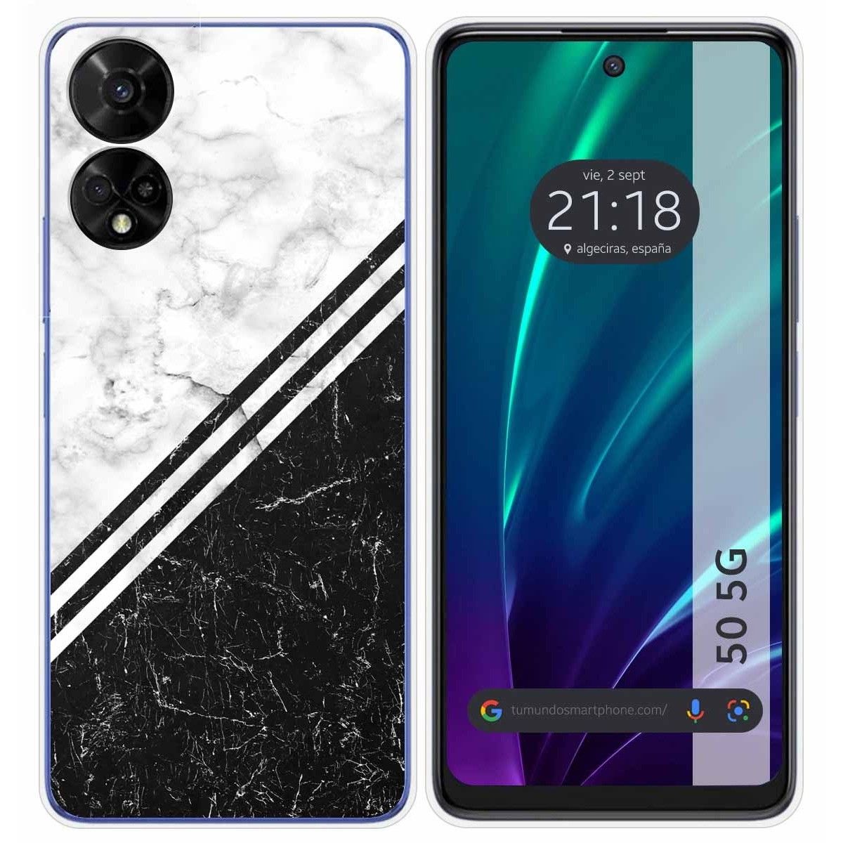 Funda Silicona para TCL 50 5G diseño Mármol 01 Dibujos