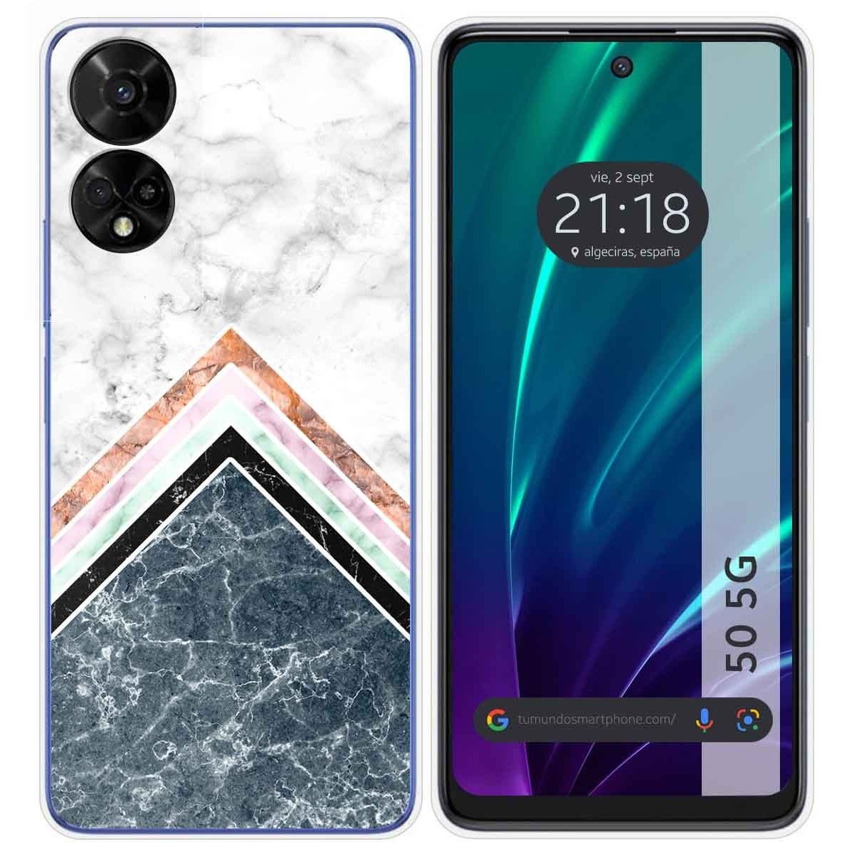 Funda Silicona para TCL 50 5G diseño Mármol 05 Dibujos