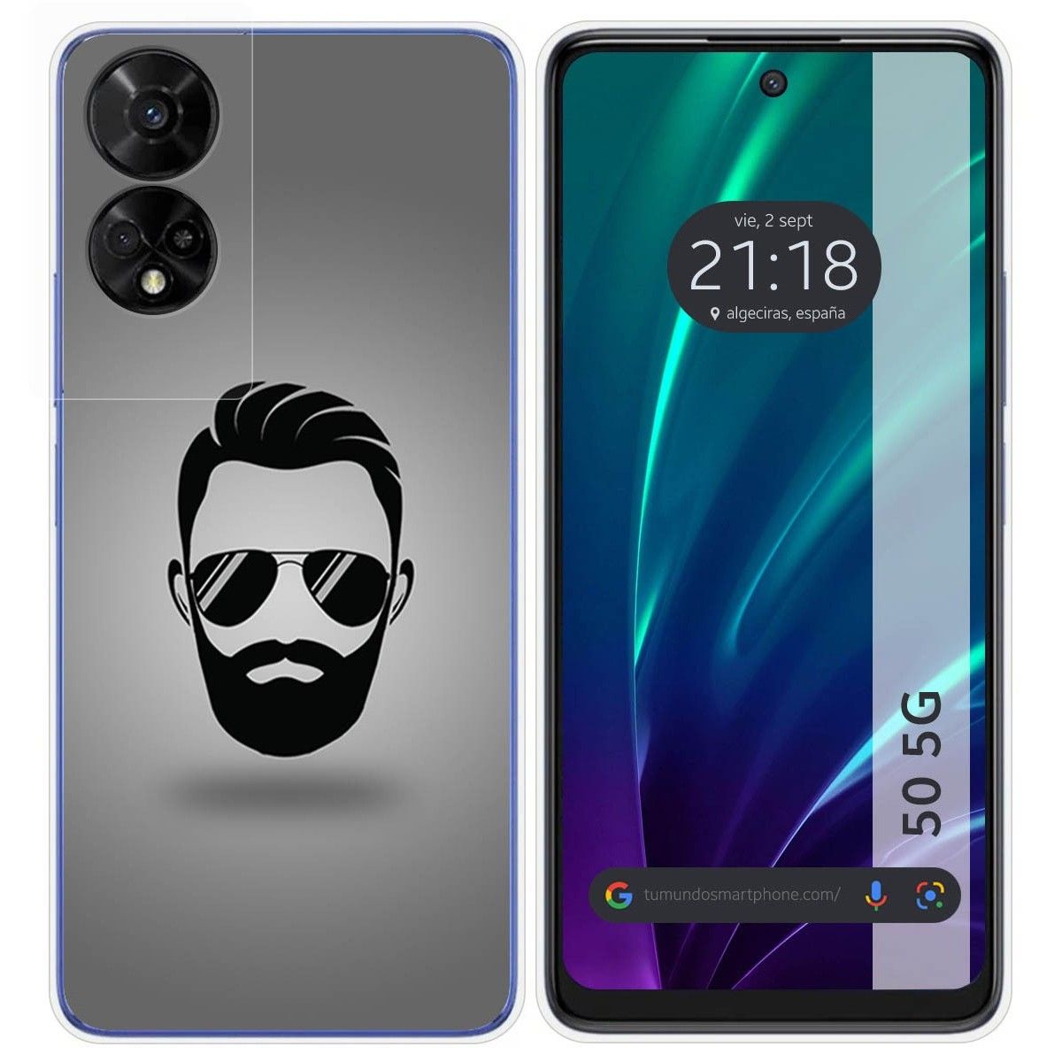 Funda Silicona para TCL 50 5G diseño Barba Dibujos