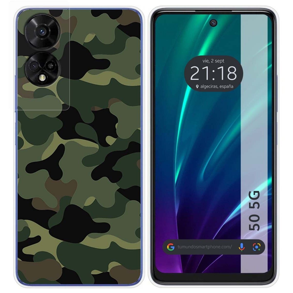 Funda Silicona para TCL 50 5G diseño Camuflaje Dibujos