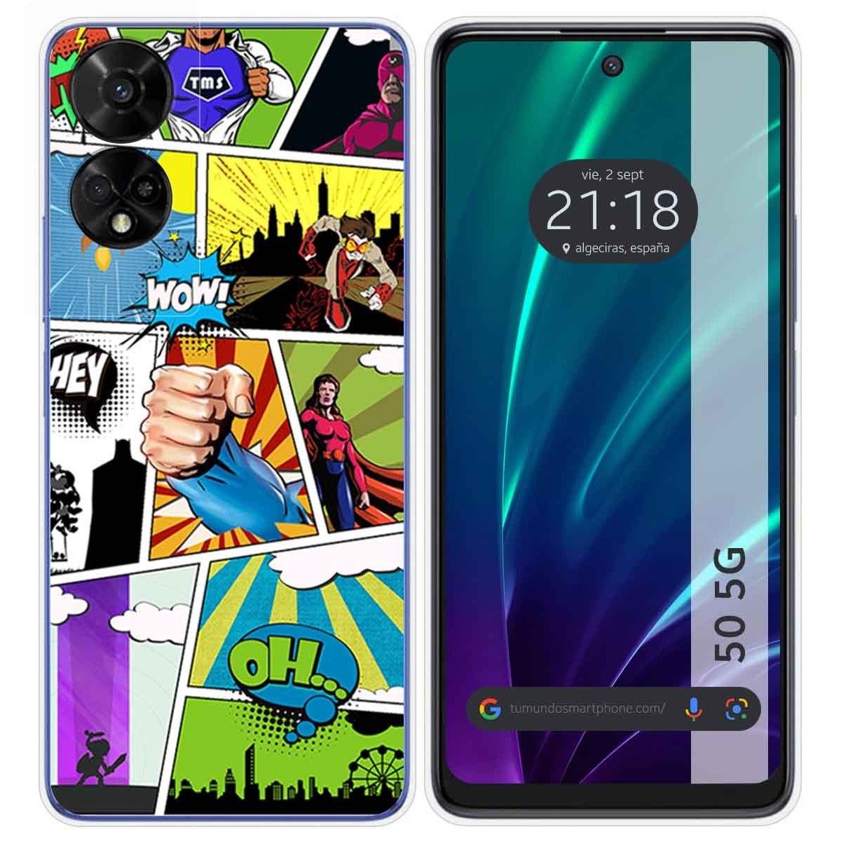 Funda Silicona para TCL 50 5G diseño Comic Dibujos