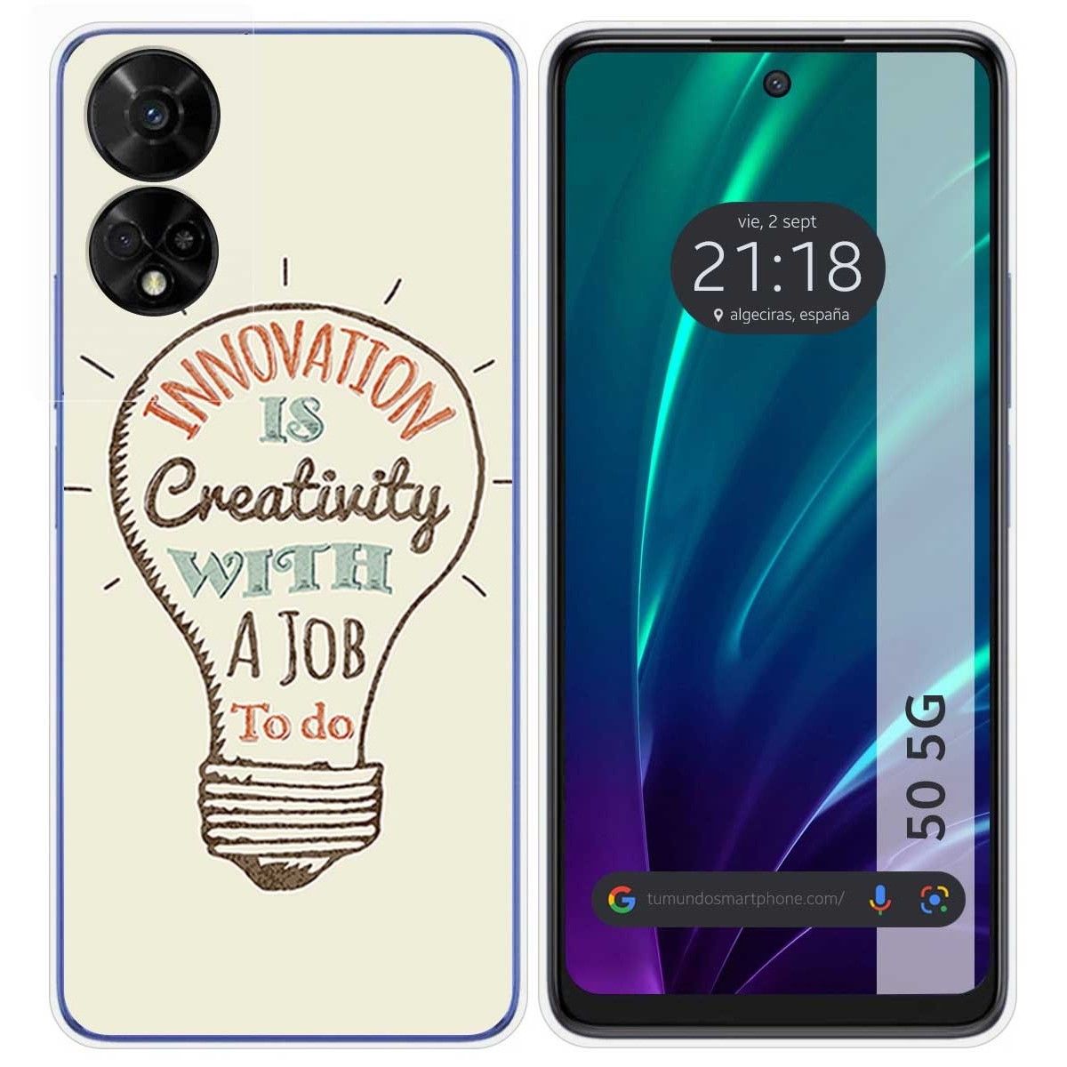 Funda Silicona para TCL 50 5G diseño Creativity Dibujos