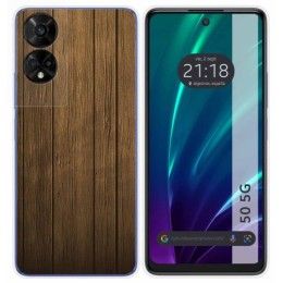 Funda Silicona para TCL 50 5G diseño Madera Dibujos