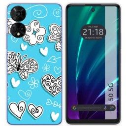 Funda Silicona para TCL 50 5G diseño Mariposas Dibujos