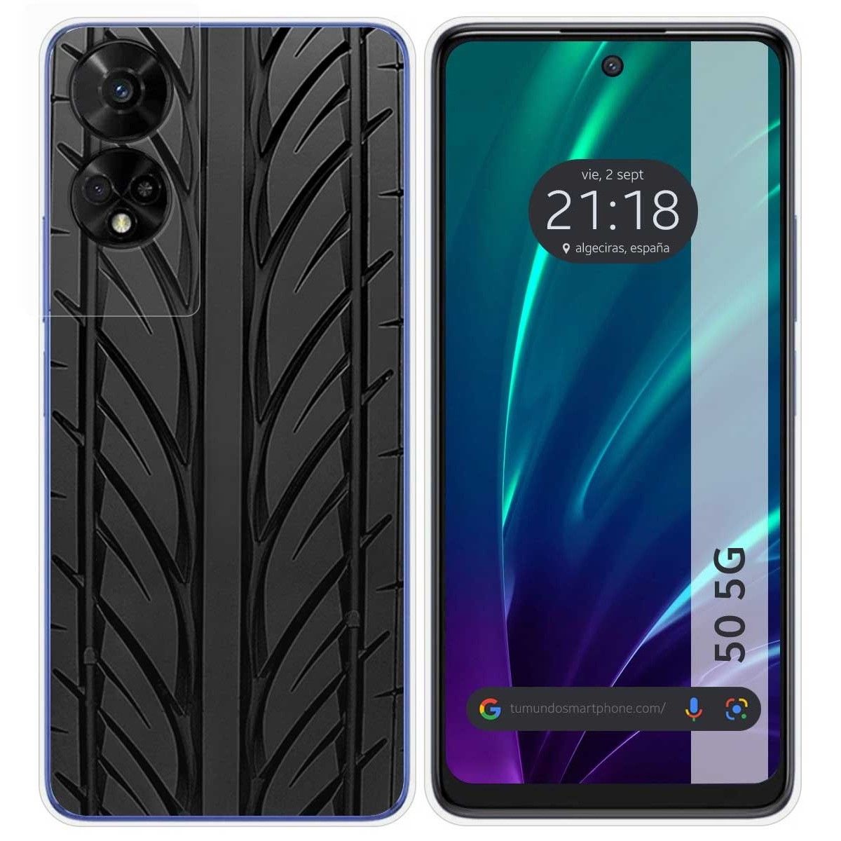 Funda Silicona para TCL 50 5G diseño Neumatico Dibujos