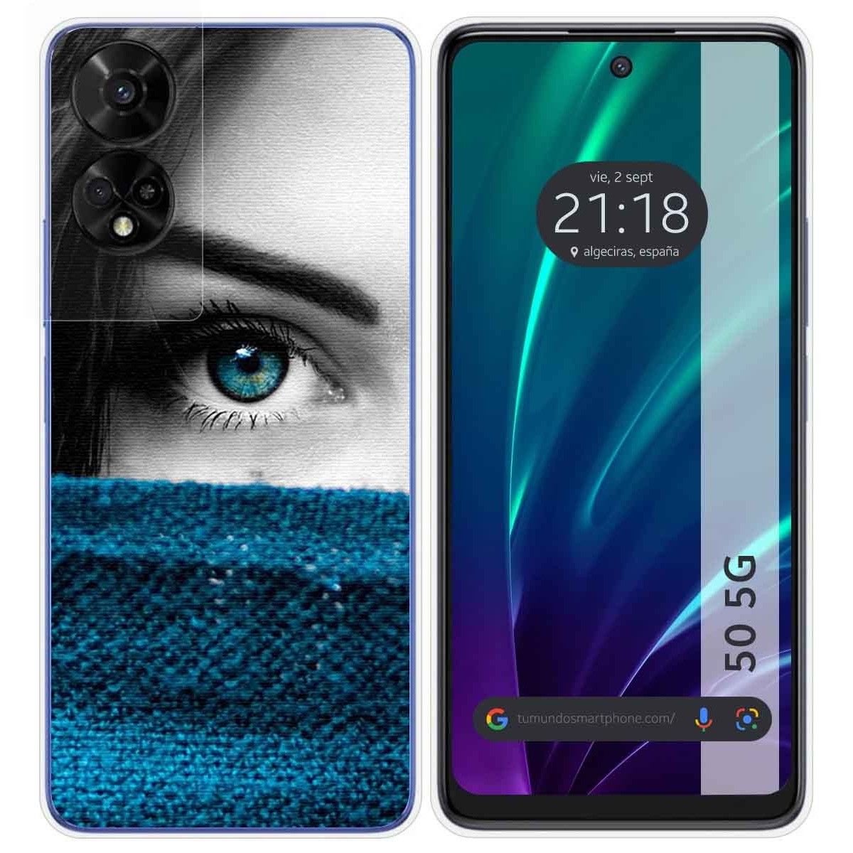 Funda Silicona para TCL 50 5G diseño Ojo Dibujos