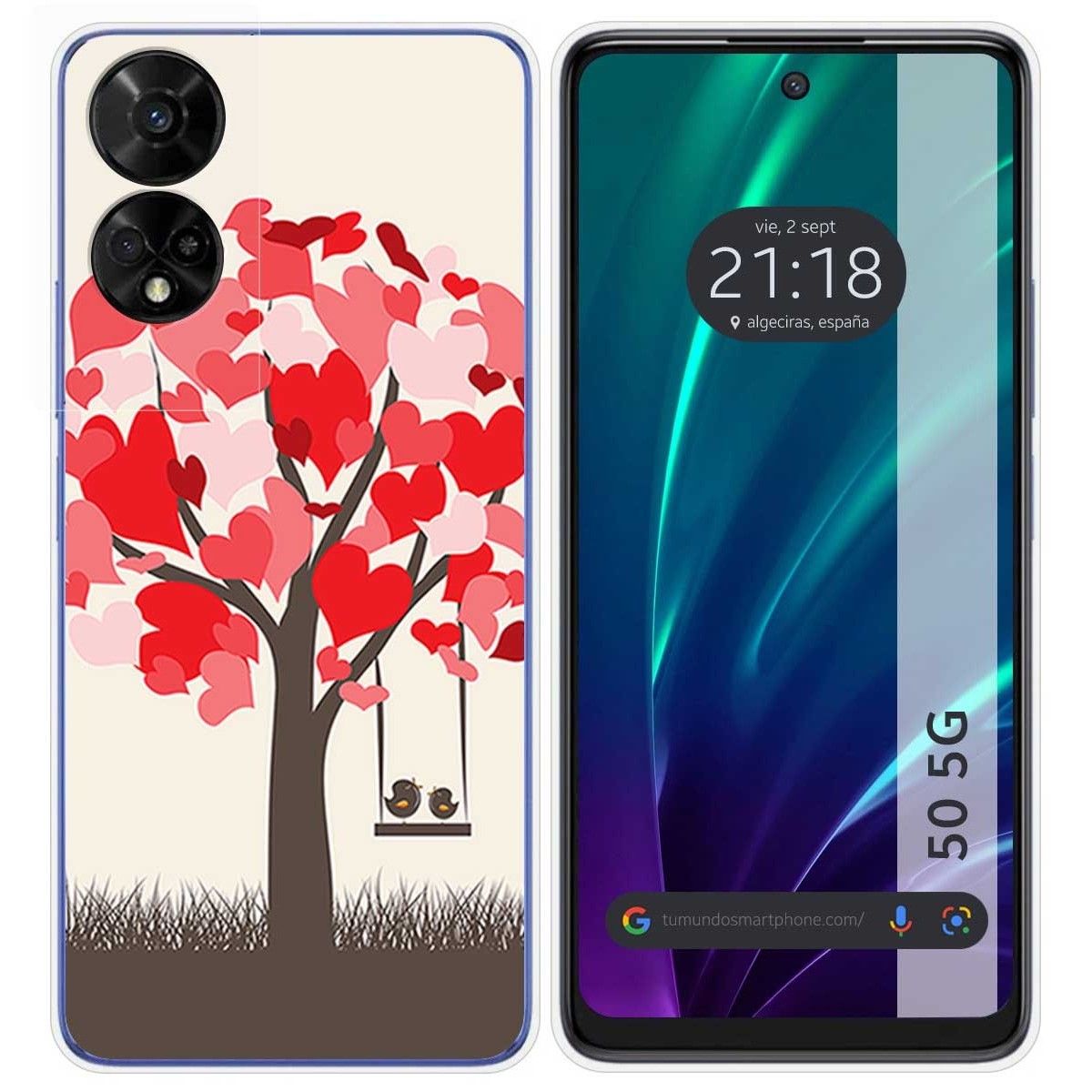 Funda Silicona para TCL 50 5G diseño Pajaritos Dibujos