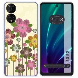 Funda Silicona para TCL 50 5G diseño Primavera En Flor Dibujos