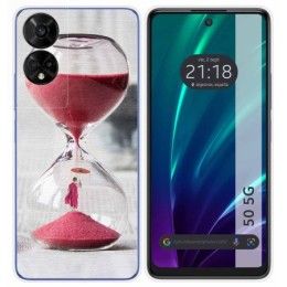 Funda Silicona para TCL 50 5G diseño Reloj Dibujos