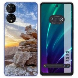 Funda Silicona para TCL 50 5G diseño Sunset Dibujos