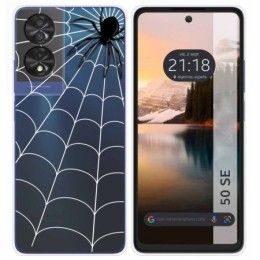 Funda Silicona Transparente para TCL 50 SE diseño Araña Dibujos