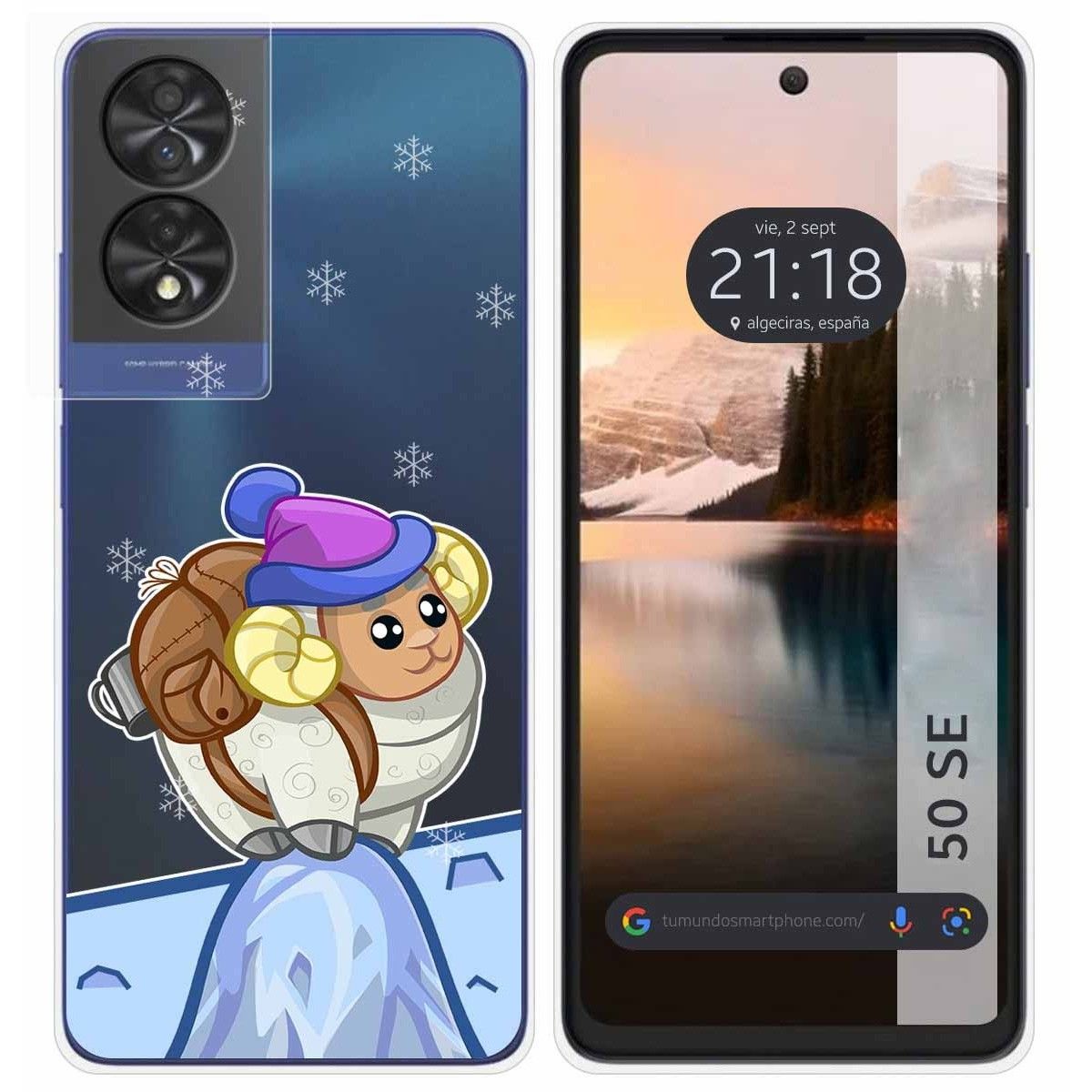 Funda Silicona Transparente para TCL 50 SE diseño Cabra Dibujos