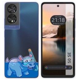 Funda Silicona Transparente para TCL 50 SE diseño Hipo Dibujos