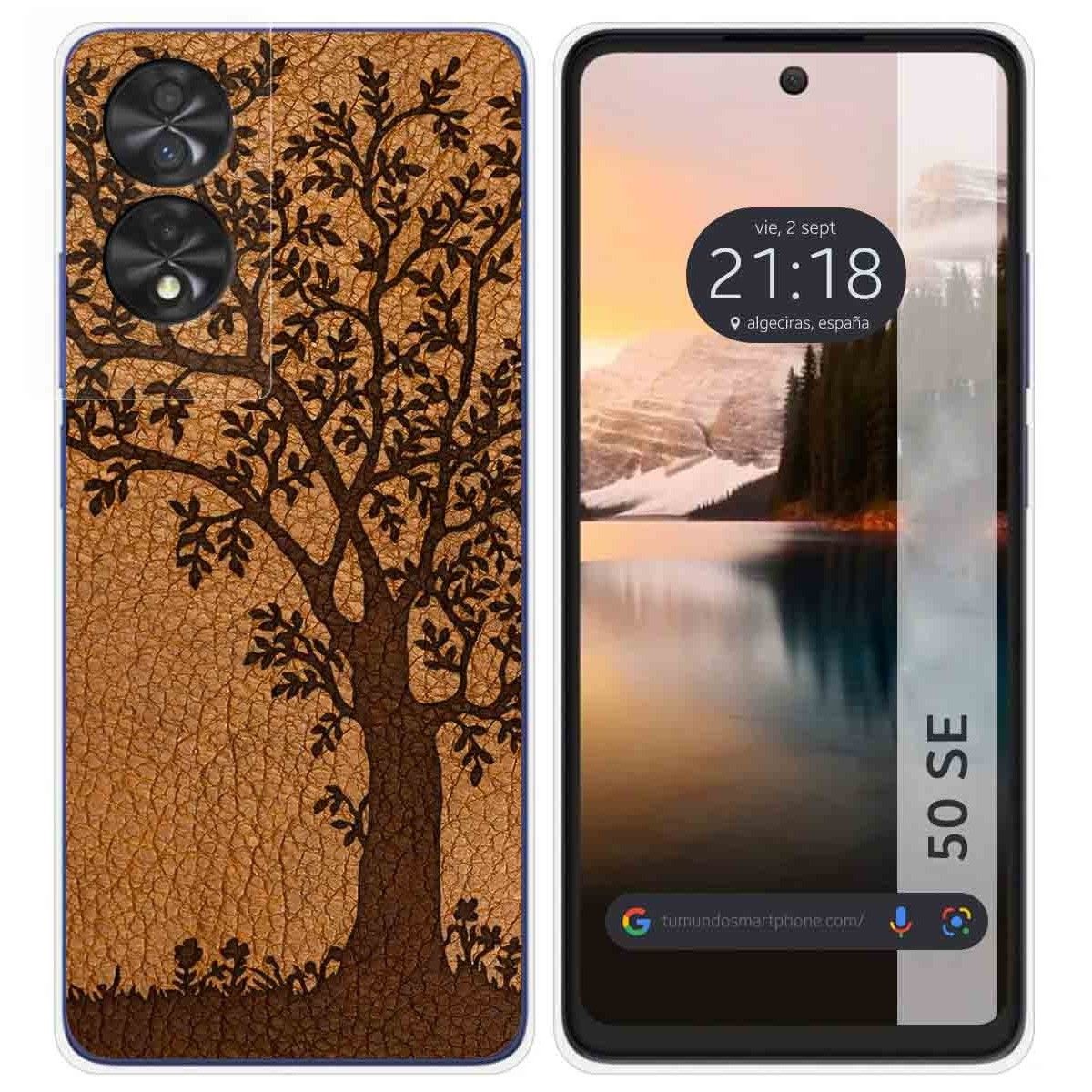 Funda Silicona para TCL 50 SE diseño Cuero 03 Dibujos