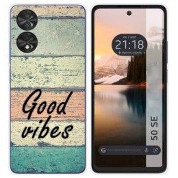 Funda Silicona para TCL 50 SE diseño Madera 01 Dibujos