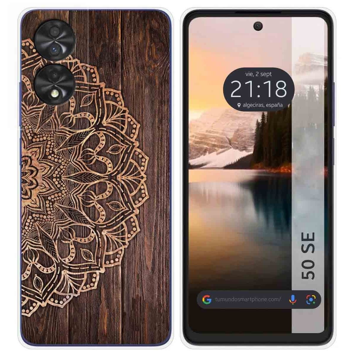 Funda Silicona para TCL 50 SE diseño Madera 06 Dibujos