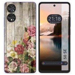 Funda Silicona para TCL 50 SE diseño Madera 08 Dibujos