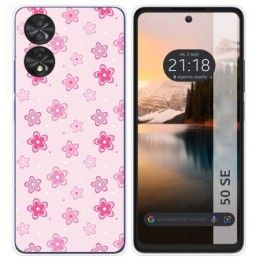 Funda Silicona para TCL 50 SE diseño Flores Dibujos